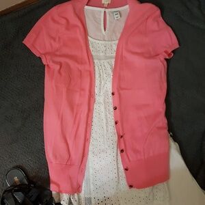 J. Crew Pink Short Sleeve Cardigan